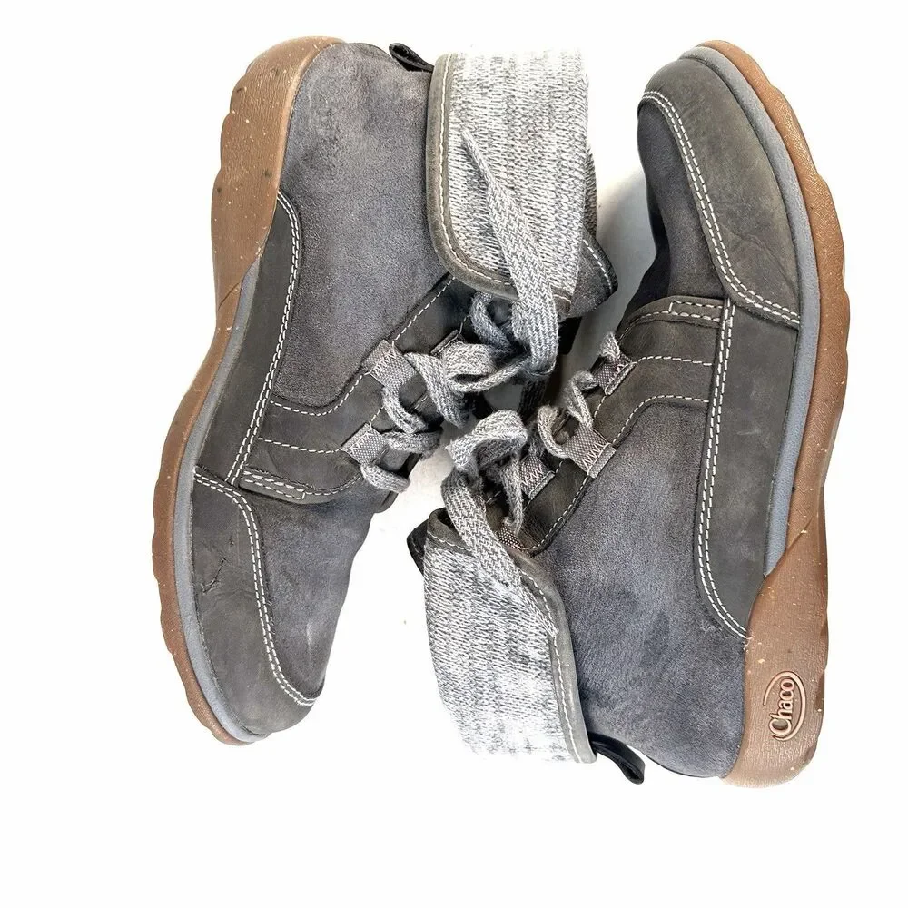 Chaco Barbary Hiking Boots Castlerock Gray Waterproof Leather Women's 9 J106392
